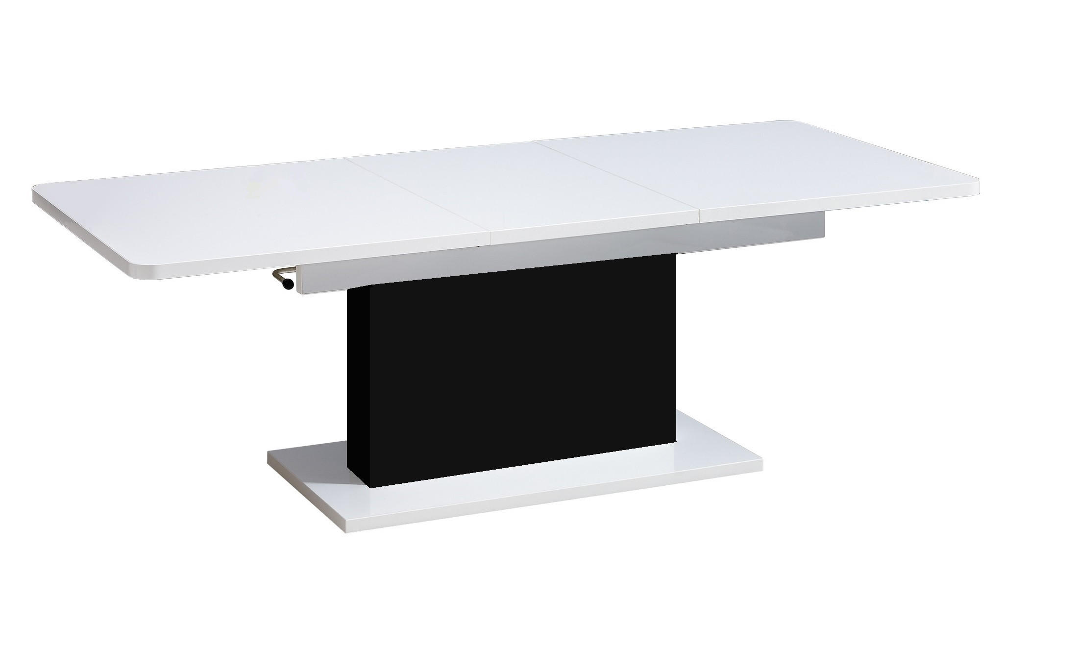designimpex COUCHTISCH Weiß Hochglanz, Schwarz