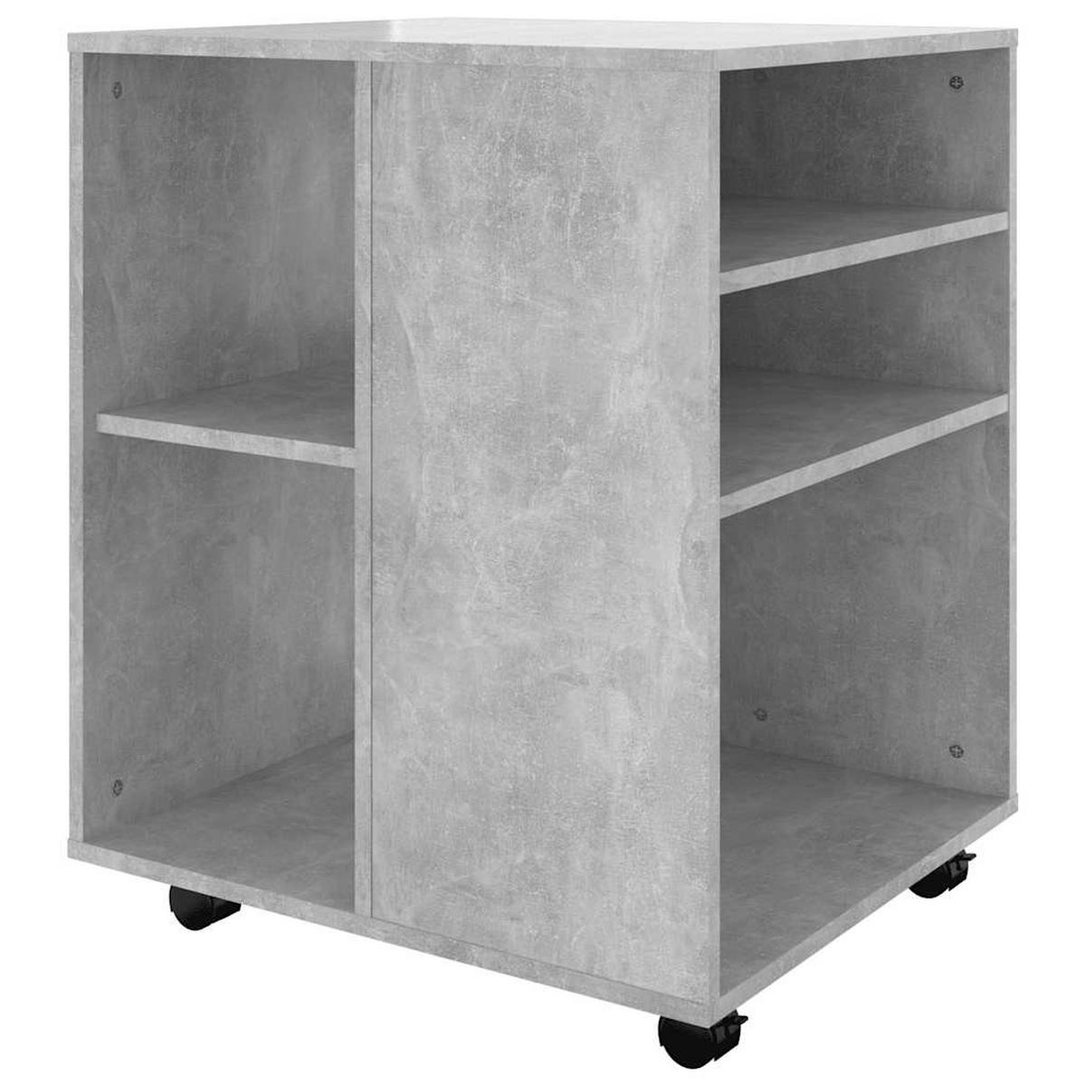 ROLLSCHRANK Betongrau 60/53/72 Cm Holzwerkstoff - Grau, Holzwerkstoff (53/72/60cm) - vidaXL