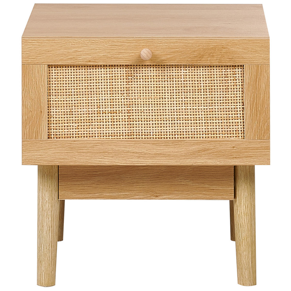 NACHTTISCH mit 1 Schublade Hellbraun Nivo - Braun, Holzwerkstoff (42/40/40cm) - Beliani