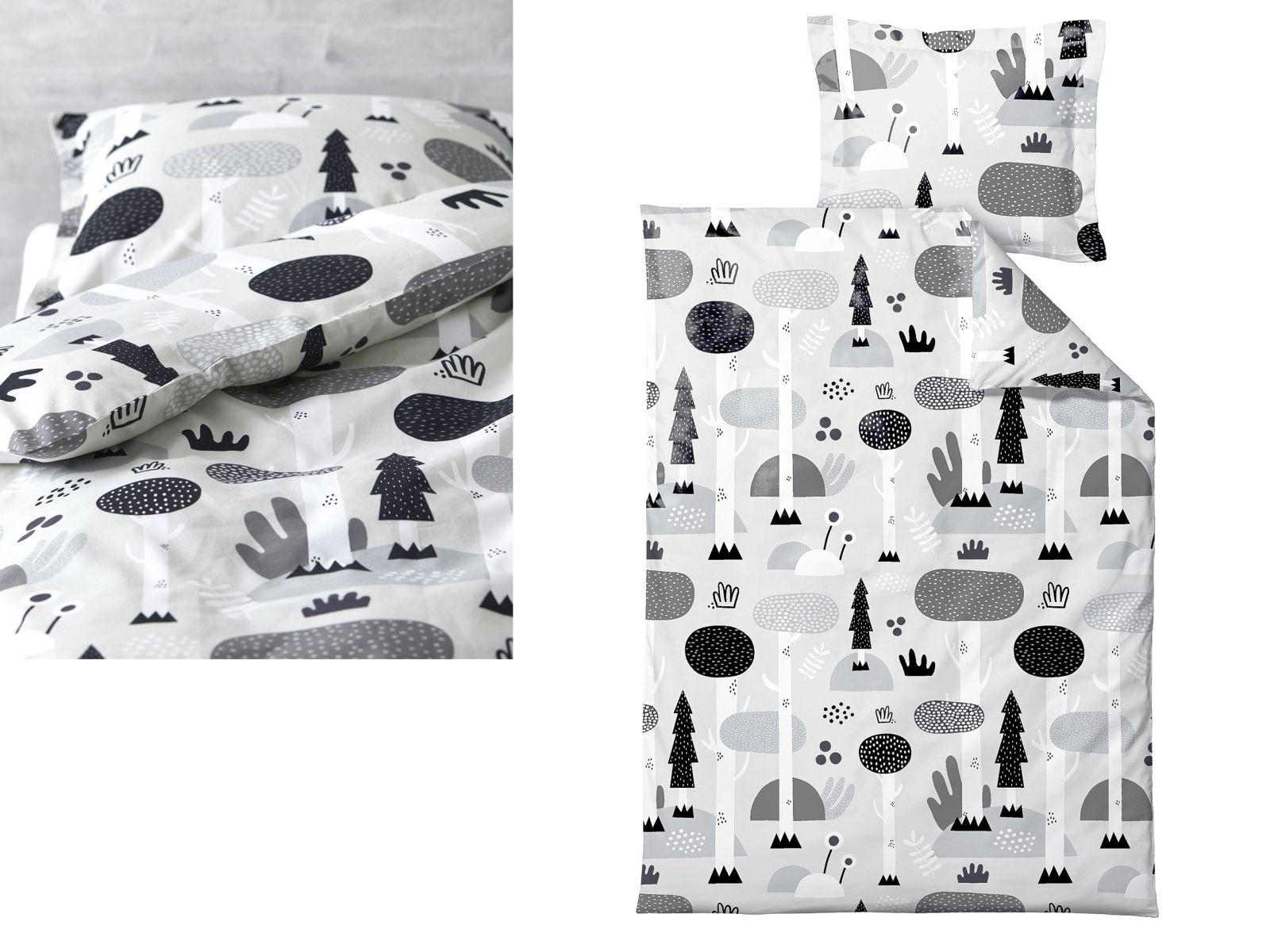 BETTWÄSCHE Magic Forest 100/140 cm schwarz-weiß Baumwolle - Multicolor, Textil (100/140cm) - Södahl