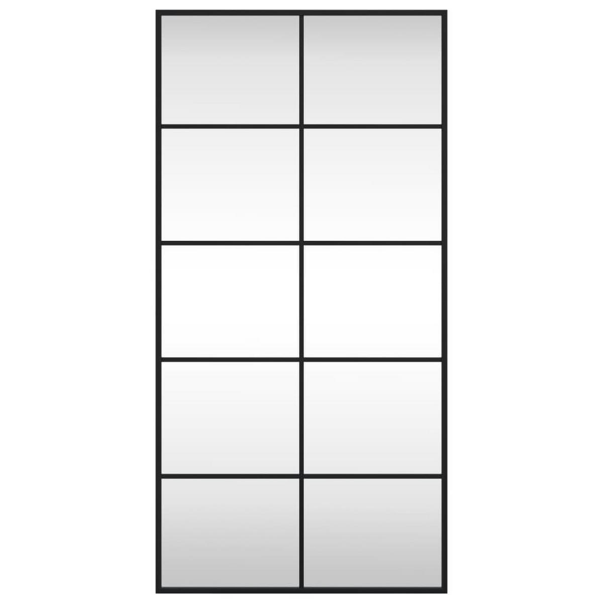 WANDSPIEGEL Schwarz 50x100 cm Rechteckig Eisen - Schwarz, Metall (50/100/100cm) - furnicato