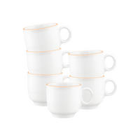 CAPPUCCINOTASSEN Sento Home Pure Lines Mango Orange 300 ml 6er Set - Orange, Keramik (0.3L) - Seltmann Weiden