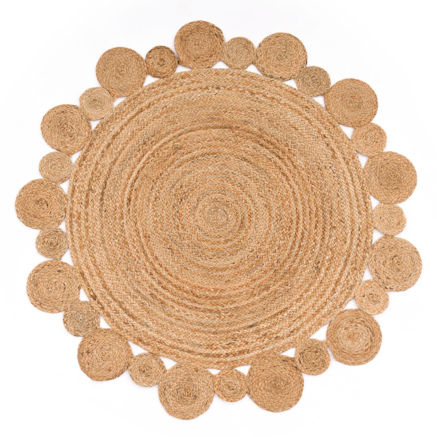 FLACHWEBETEPPICH Cutout Natur Ø 100 cm - Naturfarben, Naturmaterialien (100/100cm) - TT Home