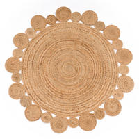 FLACHWEBETEPPICH Cutout Natur Ø 100 cm - Naturfarben, Naturmaterialien (100/100cm) - TT Home
