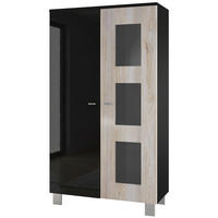 VITRINE Denjo Tür in Eiche Nordic - Silbereichenfarben, Holzwerkstoff (71/129/35cm) - Vladon