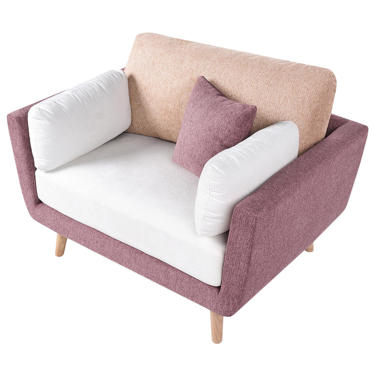 SESSEL Stoff Rosa Bolga - Pink, Textil (119/89/83cm) - Beliani