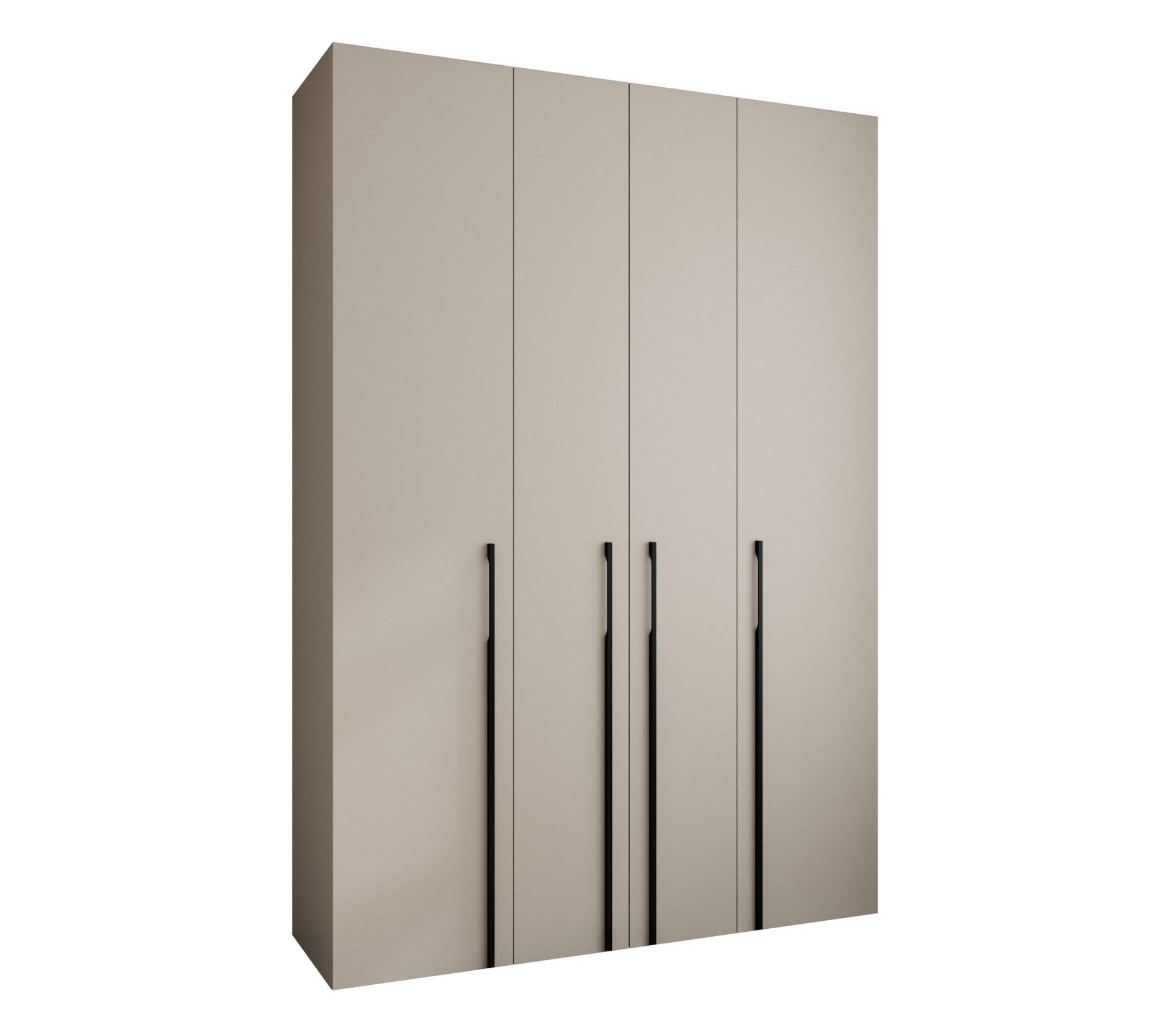DREHTÜRENSCHRANK 245,5/170/40 4-türig - Kaschmir/Schwarz, Holz/Metall (170/245.5/40cm) - Abiks Möbel