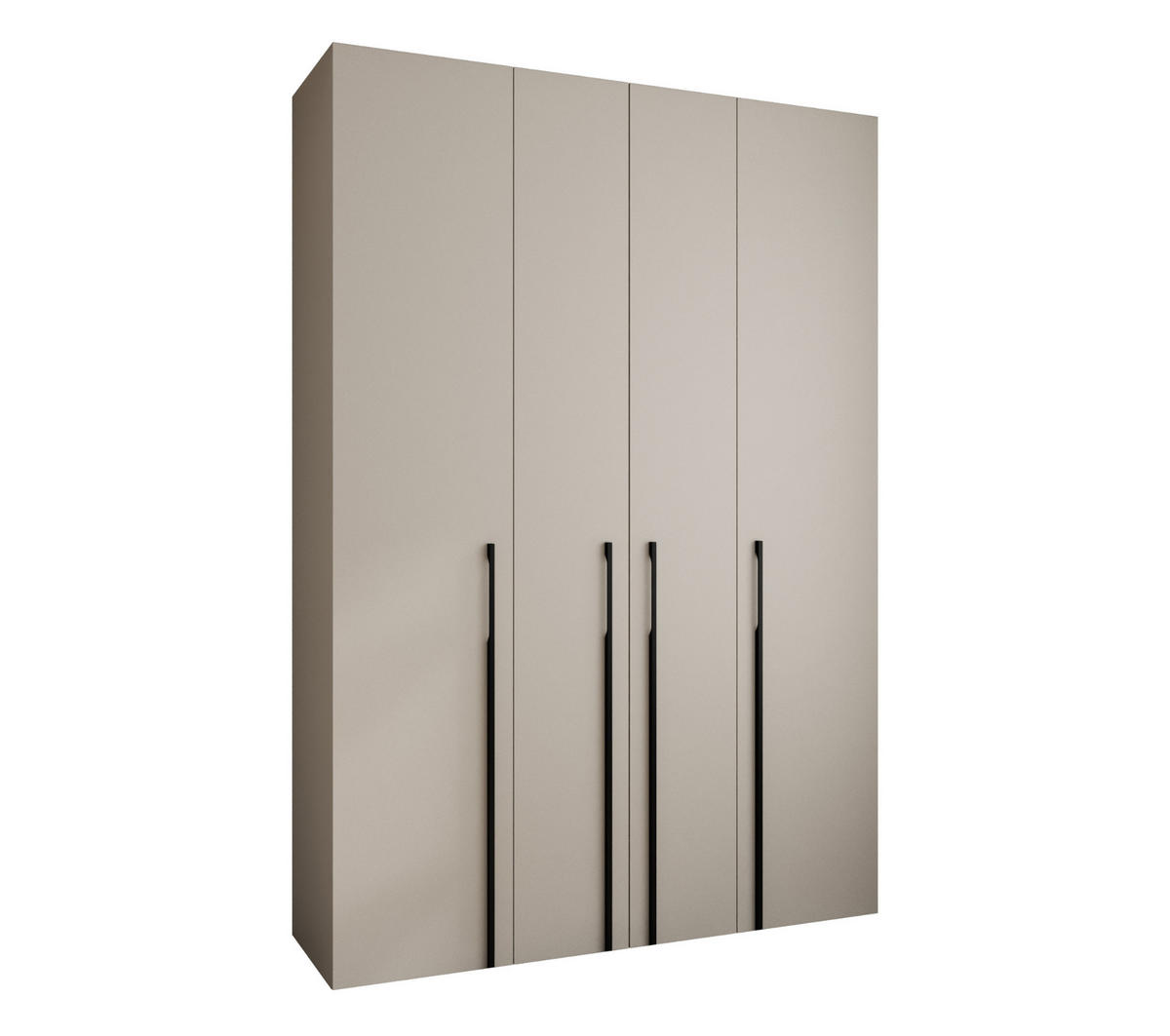 DREHTÜRENSCHRANK 245,5/170/50 4-türig - Kaschmir/Schwarz, Holz/Metall (170/245.5/50cm) - Abiks Möbel