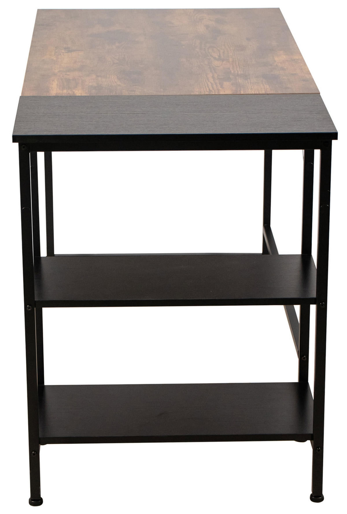 SCHREIBTISCH 120/60/75 cm Holz schwarz/braun - Schwarz/Braun, Holz/Metall (60/120/75cm) - CLP