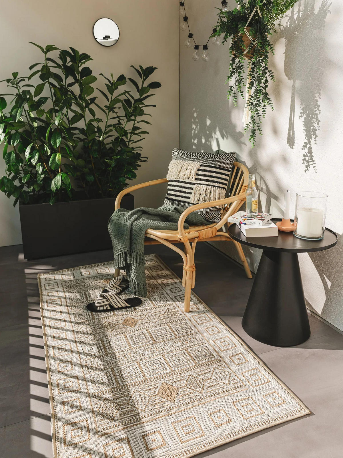 OUTDOORTEPPICH Andora Cream/Beige 80x150 cm - Creme, Textil (80/150cm) - benuta Pop