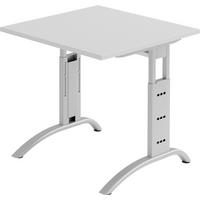 SCHREIBTISCH Serie-F 80/80/74 cm in Grau - Grau, Holzwerkstoff (80/80/74cm) - bümö