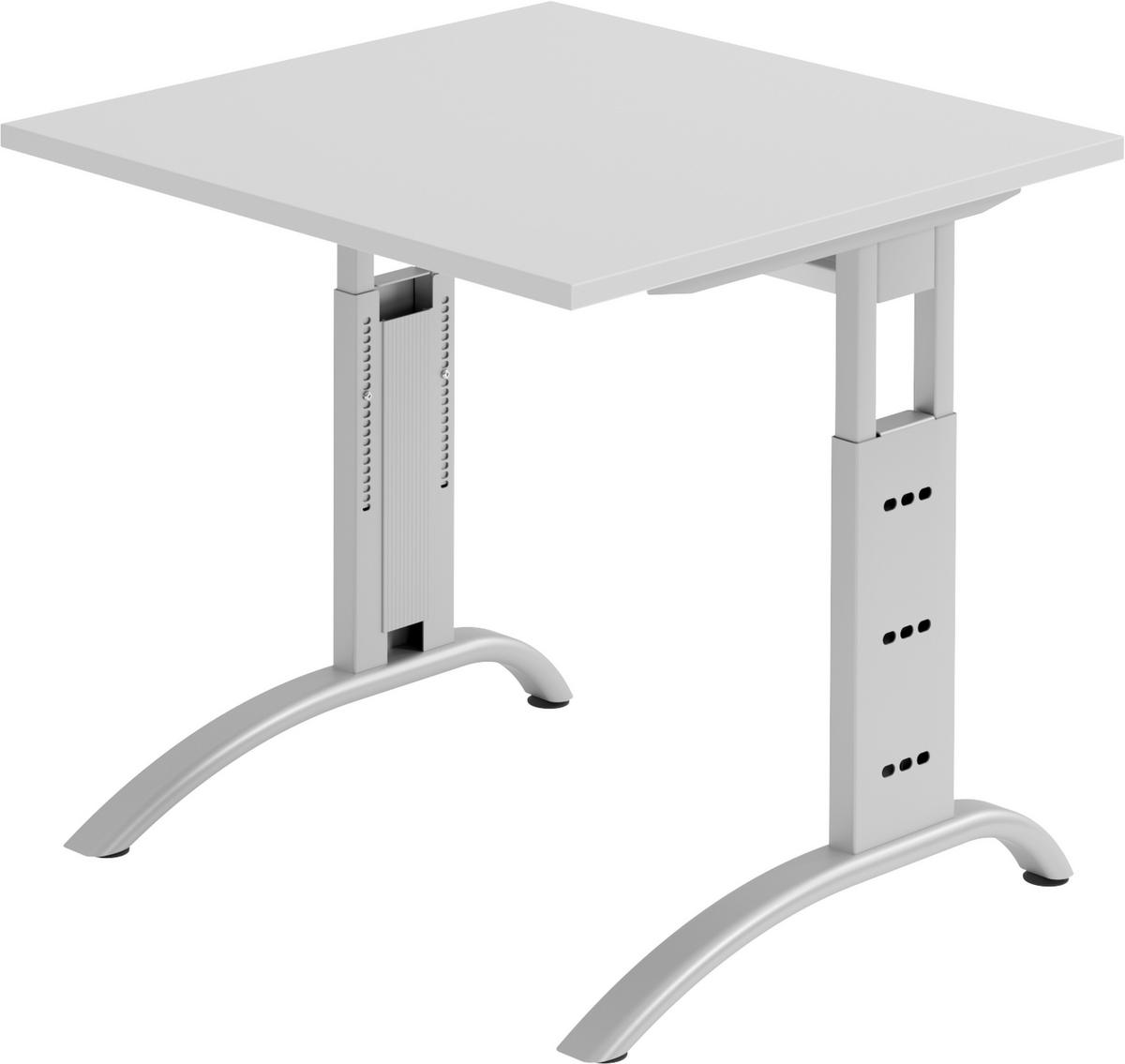 SCHREIBTISCH Serie-F 80/80/74 cm in Grau - Grau, Holzwerkstoff (80/80/74cm) - bümö