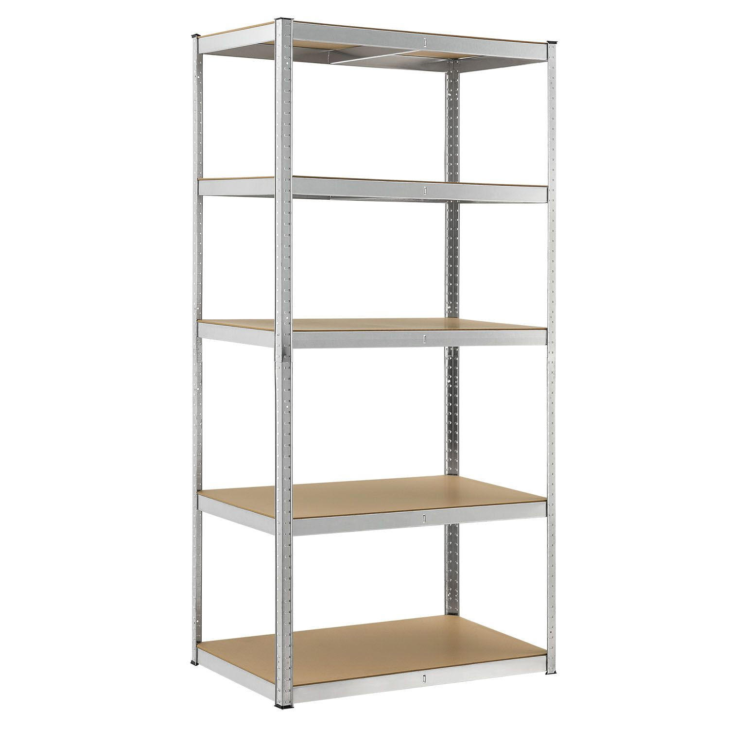 LAGERREGAL Basic verzinkt 200x100x60 cm - Silberfarben, Metall (100/200/60cm) - Juskys