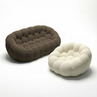 SITZGARNITUR Cocoon Sofa und Sessel Schokolade und Weiß - Braun/Weiß, Textil (190/75/113cm) - COCO Living