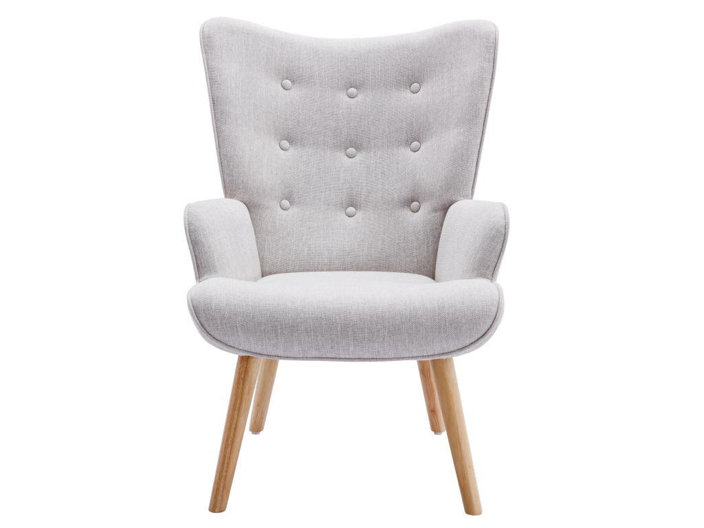 SESSEL - Stoff - Hellgrau - VATELY - Hellgrau, Textil (78/95.5/69cm) - Vente-Unique