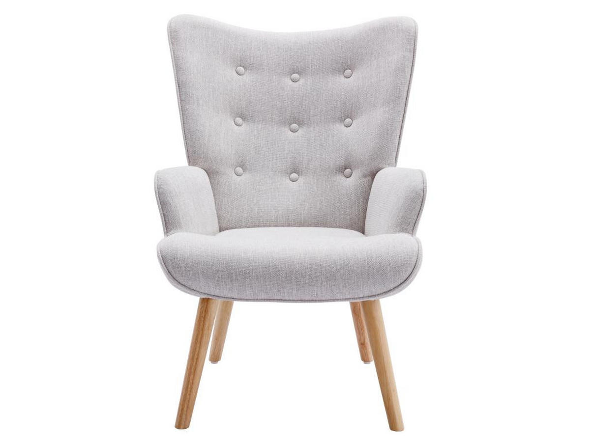 SESSEL - Stoff - Hellgrau - VATELY - Hellgrau, Textil (78/95.5/69cm) - Vente-Unique