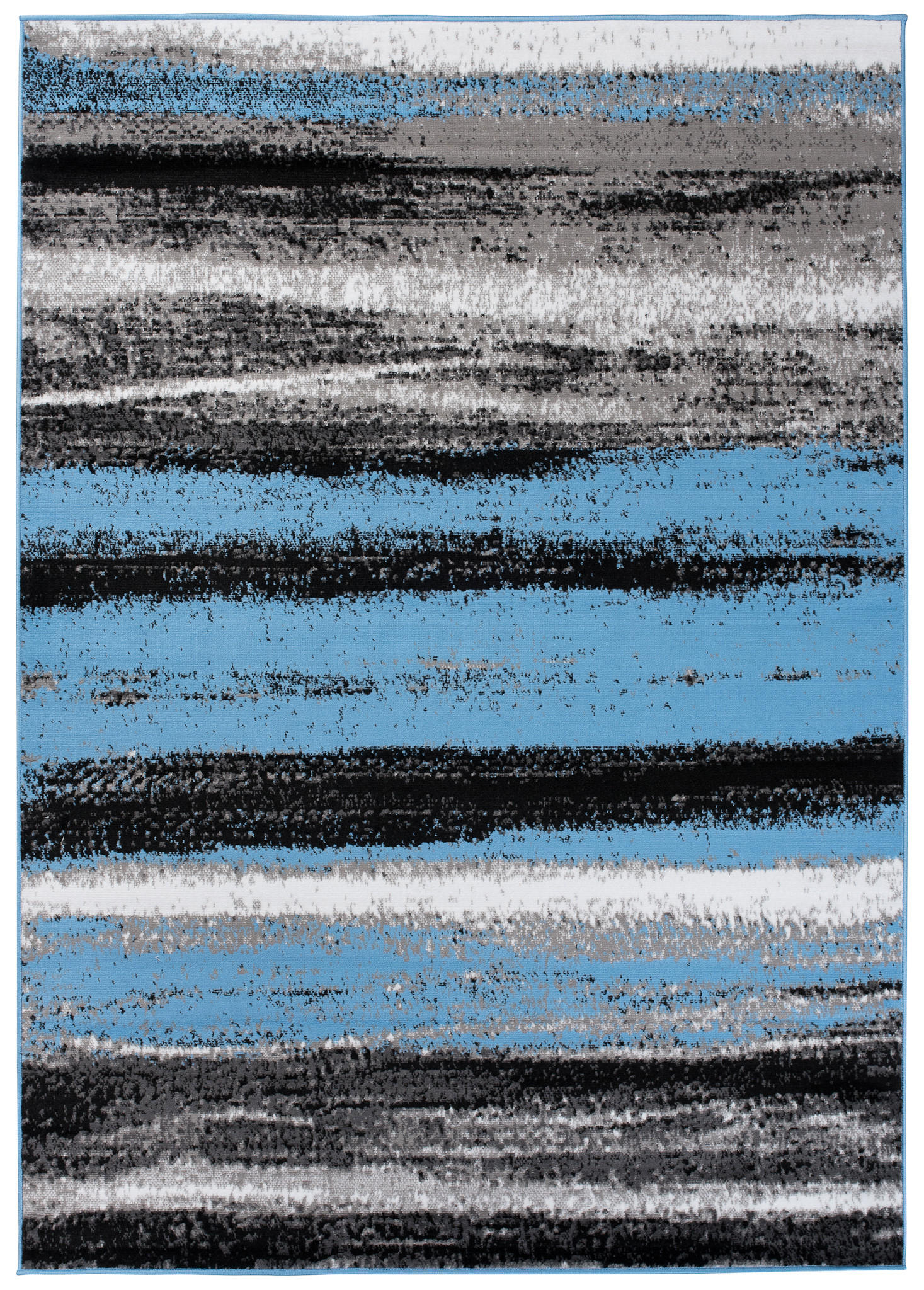 TEPPICH MAYA Blau Meliert Streifen Verwischt 180/250 cm - Blau, Textil (180/250cm) - Tapiso