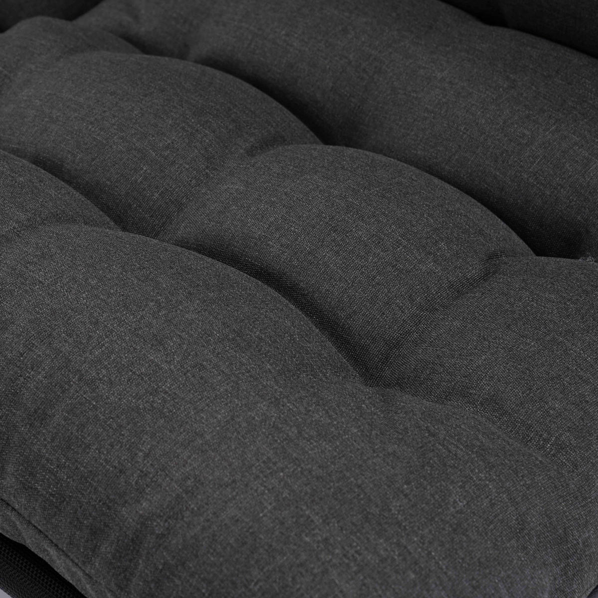 GARTENSET 4-Sitzer, Schwarz - Schwarz, Textil - Oviala