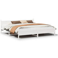 MASSIVHOLZBETT Ohne Matratze Weiss 180/200 Cm Kiefernholz - Weiß, Holz (180/200cm) - vidaXL