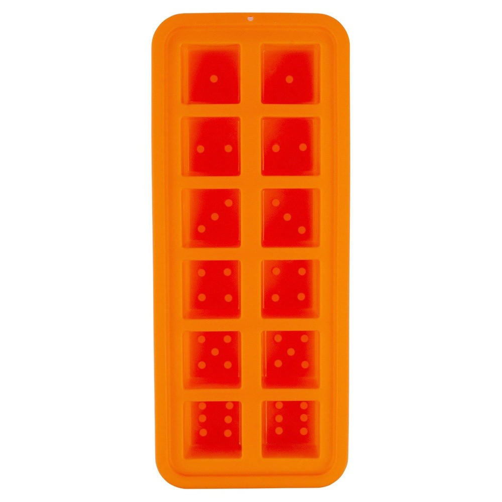 EISWÜRFELFORM SILLINIE Würfeldesign Orange - Orange, Kunststoff (26/3.5/11cm) - Orion 