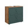 WASCHBECKENUNTERSCHRANK Irma Grün 60 x 59 cm - Eiche Wotan/Grün, Holzwerkstoff (60/59/30cm) - Vicco