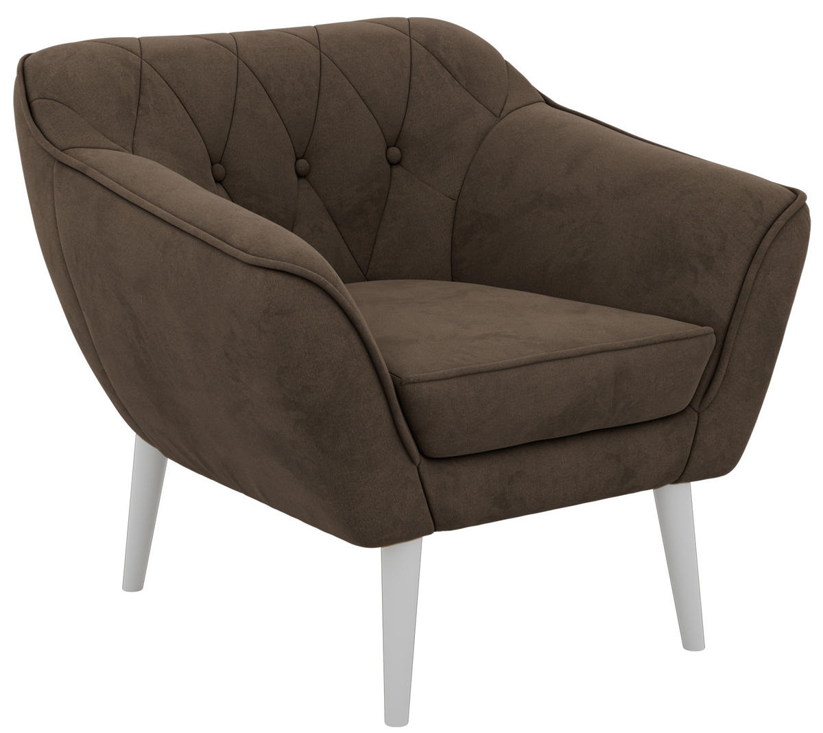 KRESLO PIRS - Hnedá Samet - hnedá/biela, kompozitné drevo/textil (80/75/74cm) - MKS