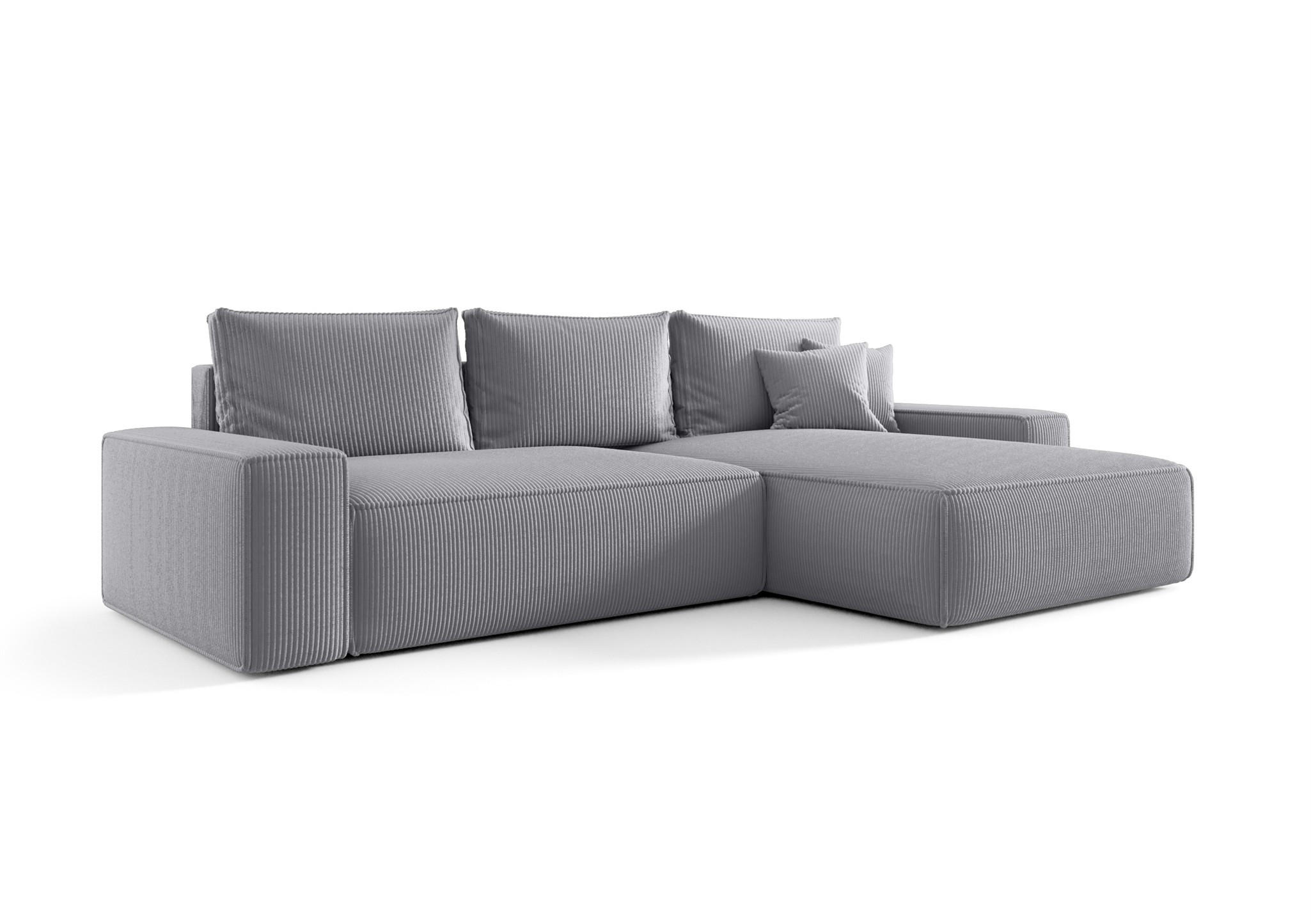 ECKSOFA Walken Mit Schlaffunktion - Hellgrau, Holzwerkstoff/Textil (280/185cm) - Fun Möbel