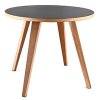 BEISTELLTISCH ARVIKA Ø 54cm, Schwarz - Schwarz, Holz (54/54/45cm) - dasmöbelwerk