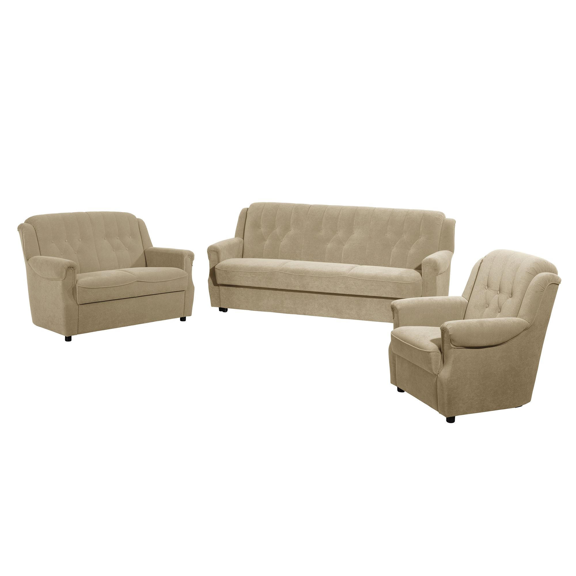 58aufmkessel Sofagarnitur Sand 200x89x83 cm