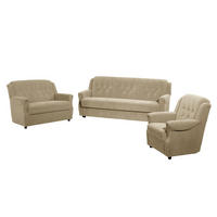 SOFAGARNITUR 3-2-3 Kaylyn Flockstoff sand - Sandfarben, Kunststoff (200/89/83cm) - 58aufmkessel