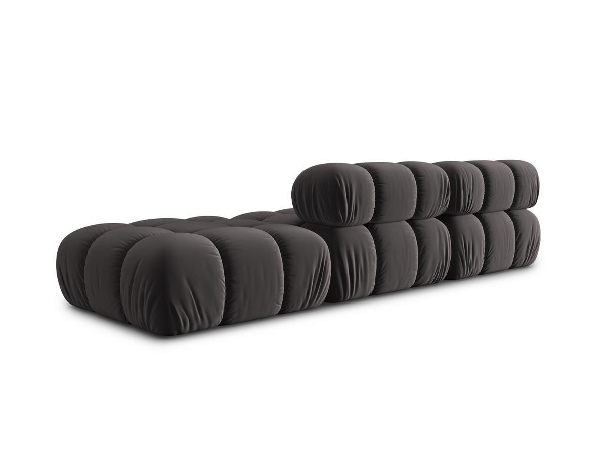 MODULARES-SOFA rechts Bellis aus Samt dunkelgrau 4 Sitzplätze - Dunkelgrau, Textil (94/63/282cm) - Micadoni