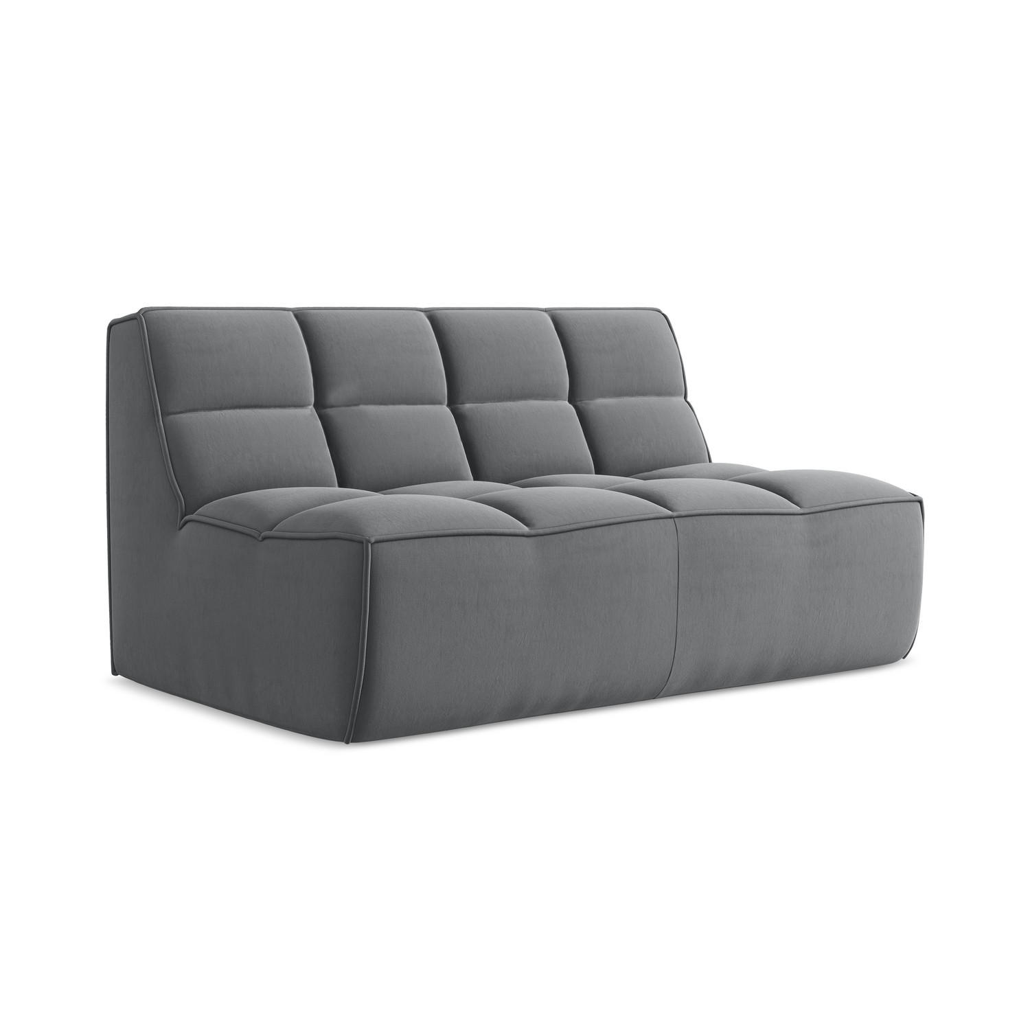 2-SITZER-SOFA Samt Stoff Grau - Dunkelgrau/Schwarz, Kunststoff/Textil (160/75/93cm) - LaMiaSofa