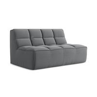 2-SITZER-SOFA Samt Stoff Grau - Dunkelgrau/Schwarz, Kunststoff/Textil (160/75/93cm) - LaMiaSofa