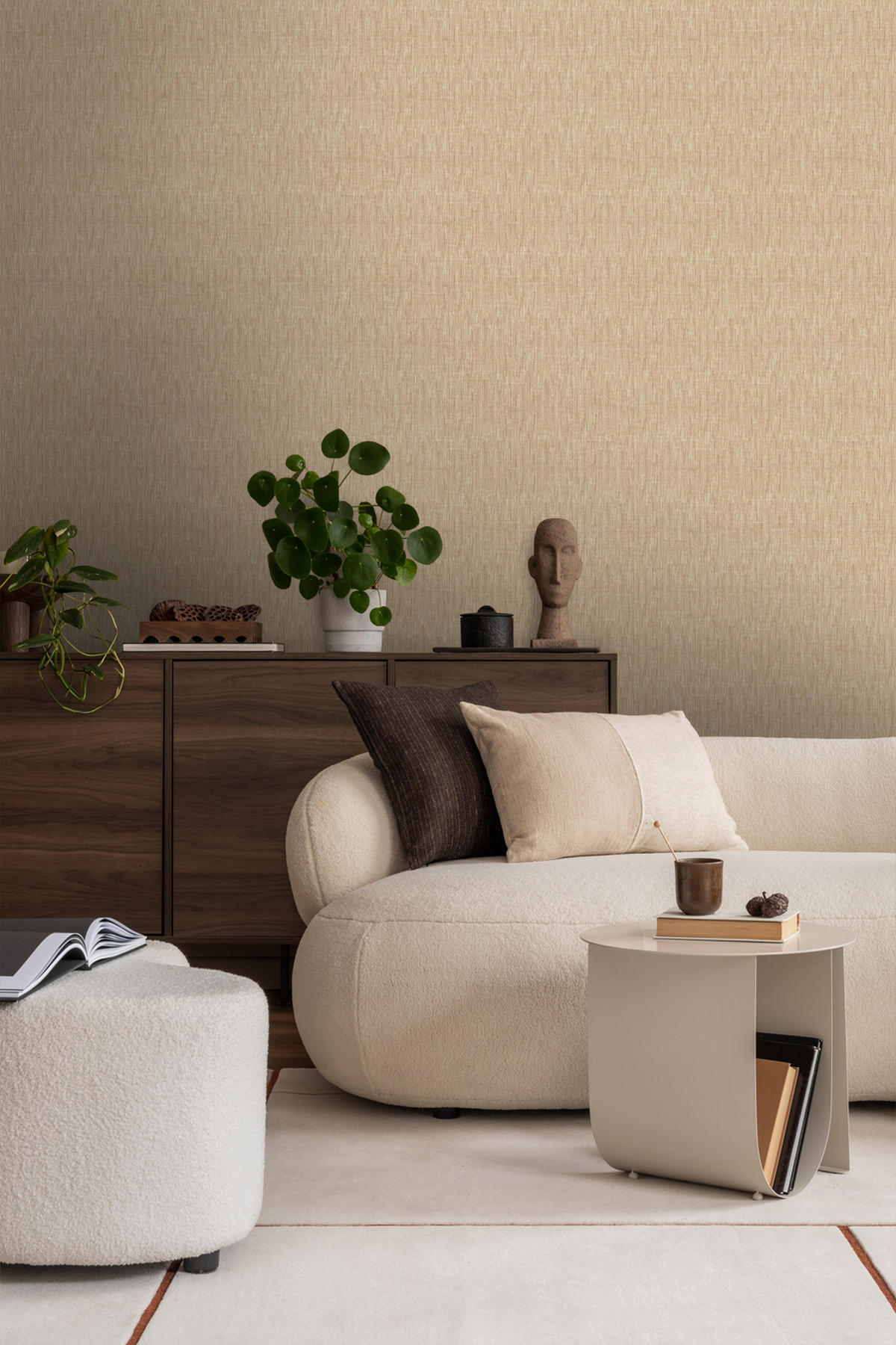 TAPETE Leinen-Optik 53 cm x 10 m - Braun, Papier (53/1000cm) - Sanders & Sanders