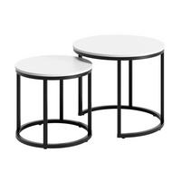 COUCHTISCH 2ER Set rund Weiß - Weiß, Holzwerkstoff (50/50/42.5cm) - Home Collective