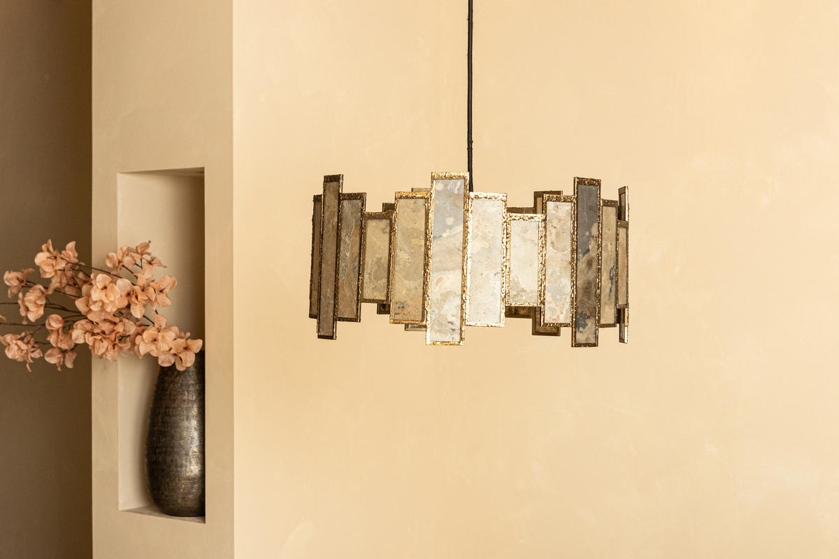 HÄNGELAMPE Levan Gold 43/43/22cm - Goldfarben, Metall (43/43/22cm) - PTMD Collection