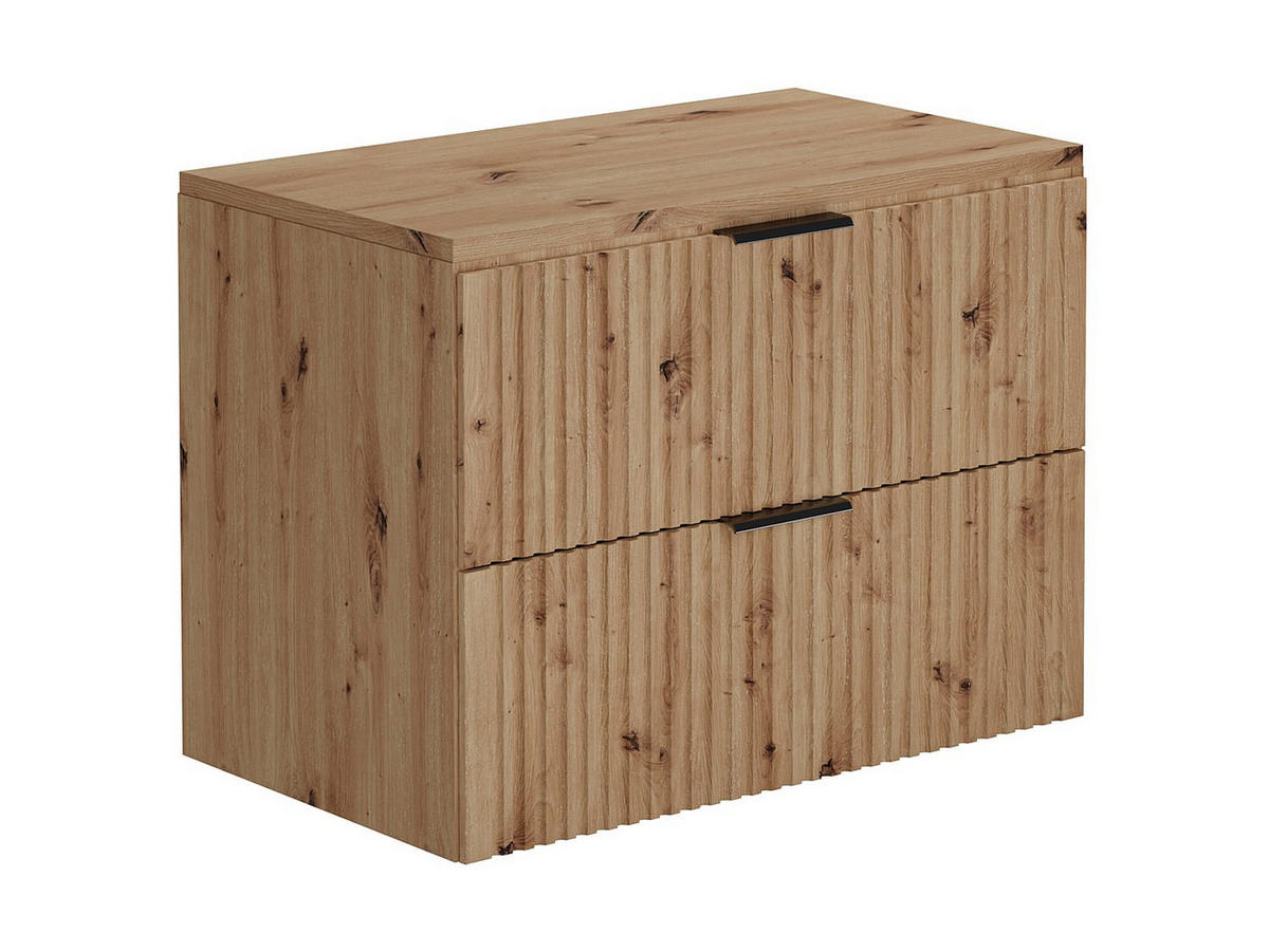 EINZELWASCHTISCH - 80cm x 46cm - MDF - naturfarben hell - ZEVARA - Naturfarben, Holz (80/57/46cm) - Vente-Unique