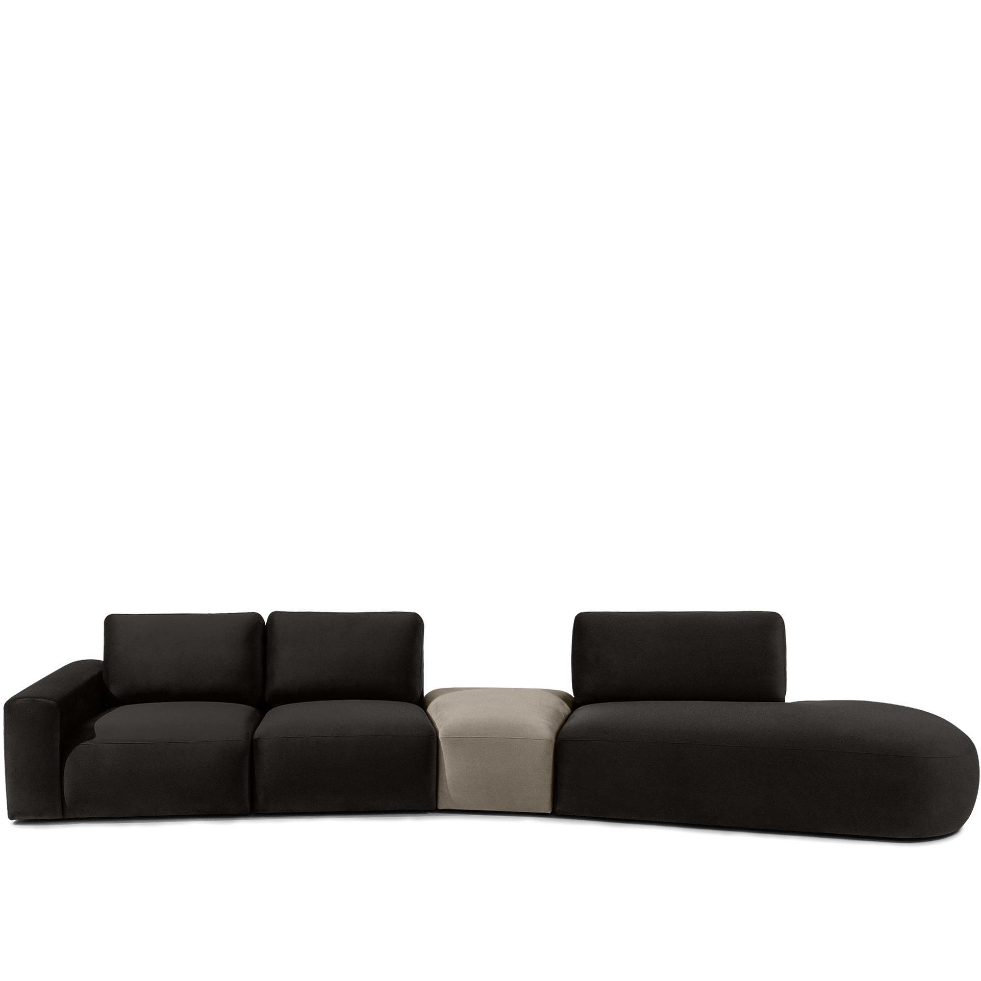 5-SITZER ECKSOFA ZUCCO Velour rechts, Braun - Braun, Textil (430/84/105cm) - KONSIMO®