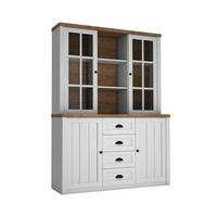 GESCHIRRSCHRANK Léandre Weiß und Holz - Weiß, Holzwerkstoff (130.2/198.1/43.3cm) - Petits-meubles