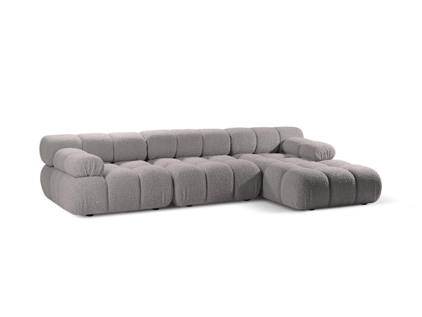 ECKSOFA modular rechts Bellis aus Boucle hellgrau 4 Sitzplätze - Hellgrau, Textil (155/282cm) - Micadoni