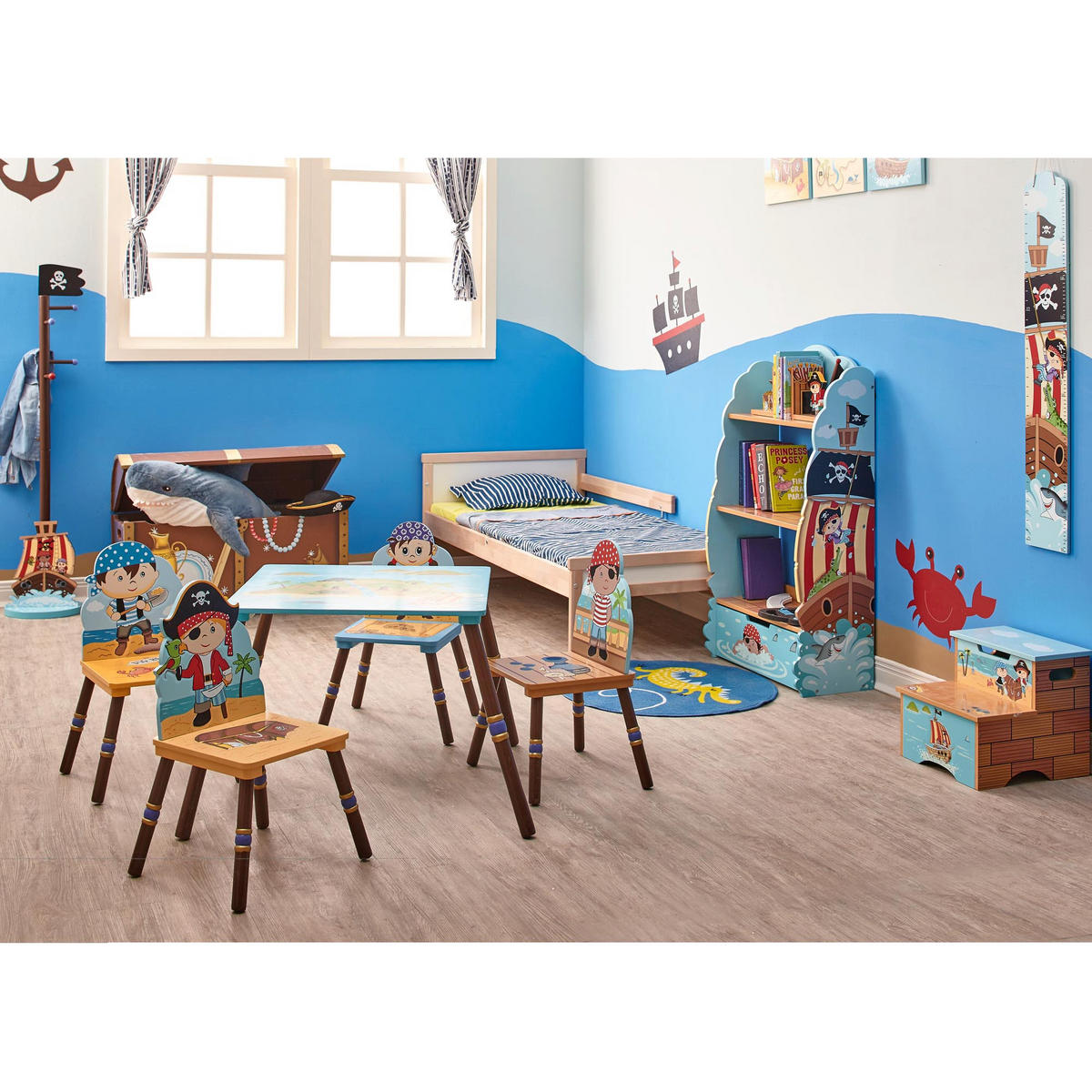 HOLZTISCH Innen, Blau, 50cm - Blau, Holz (73.7/49.5/73.7cm) - Teamson Kids