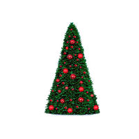 LAALU WEIHNACHTSBAUM geschmückt künstlich mit 74 Ornamenten BASIC RED 500 cm Baum mit Ständer und Weihnachtsornamenten - Rot/Grün, Kunststoff (500cm) - LAALU