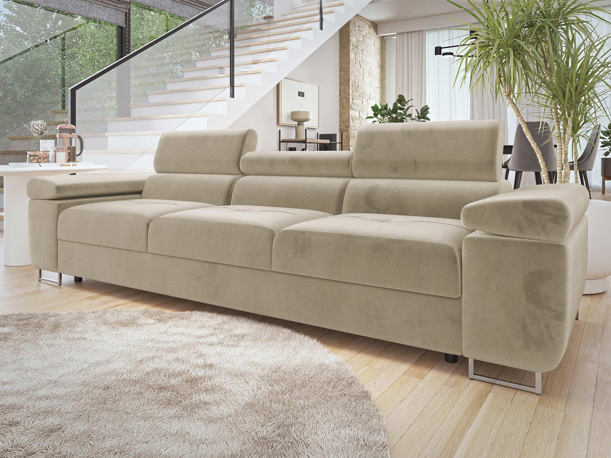 SOFA Torezio 3 - Beige, Holz/Textil (263/90/102cm) - MIRJAN24