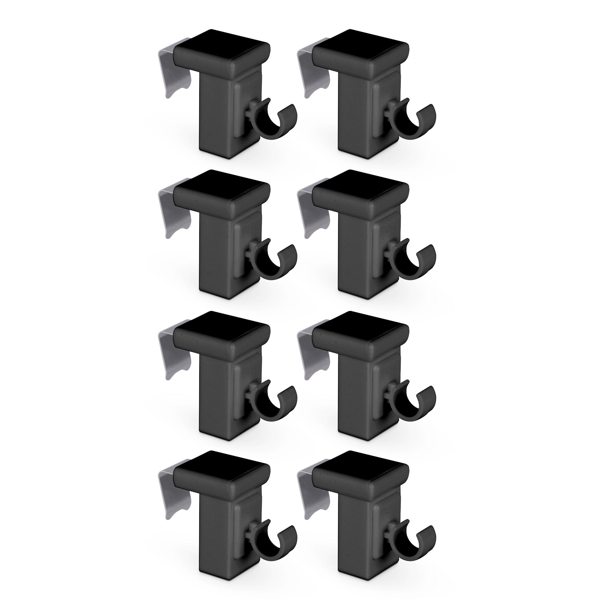 KLEMMTRÄGER für Cafehausstangen 8er Pack - Anthrazit, Kunststoff (2/4/4cm) - Bestlivings