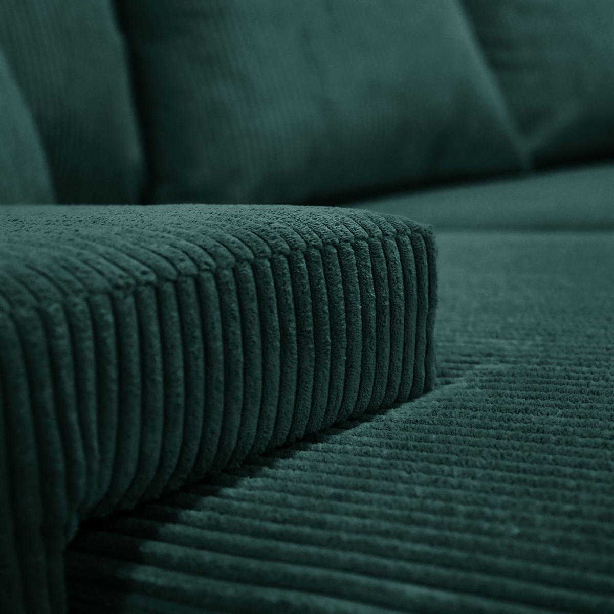 ECKSOFA LAVIO L mit Schlaffunktion und Bettzeugkasten Rechte - Grün, Textil (246/188cm) - Lookway