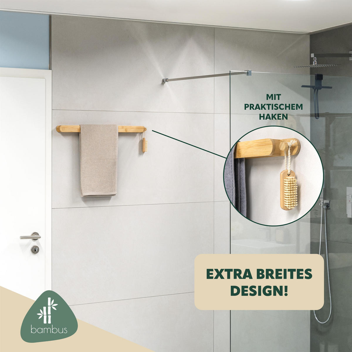 HANDTUCHHALTER, Bambus - Braun, Holz (62/4/5cm) - eluno