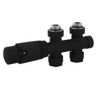 ANSCHLUSSGARNITUR Badheizkörper Schwarz - Schwarz, Metall - LuxeBath