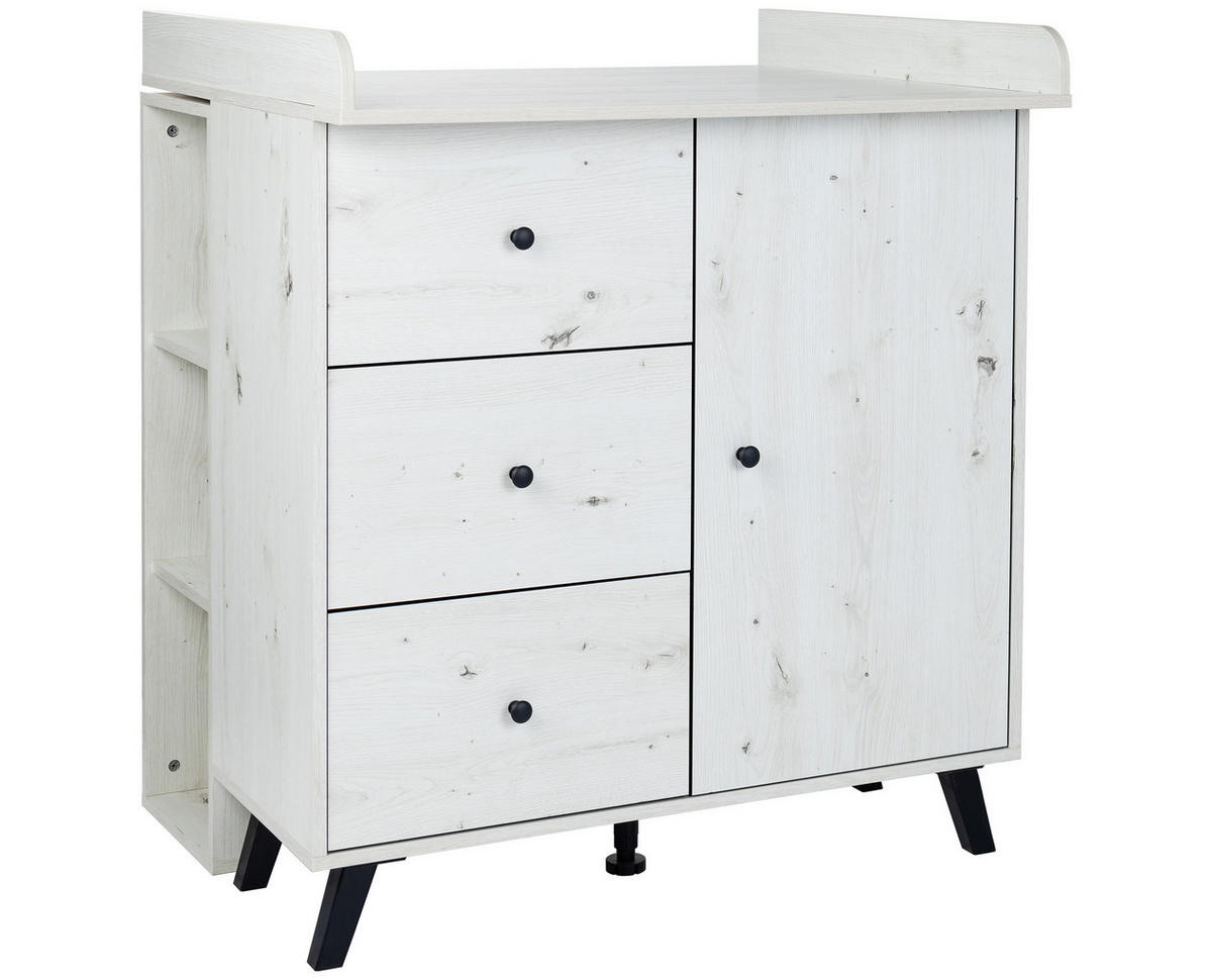 WICKELKOMMODENREGAL Lavea White Oak - Weiß, Holzwerkstoff (29/90/35cm) - arthur berndt