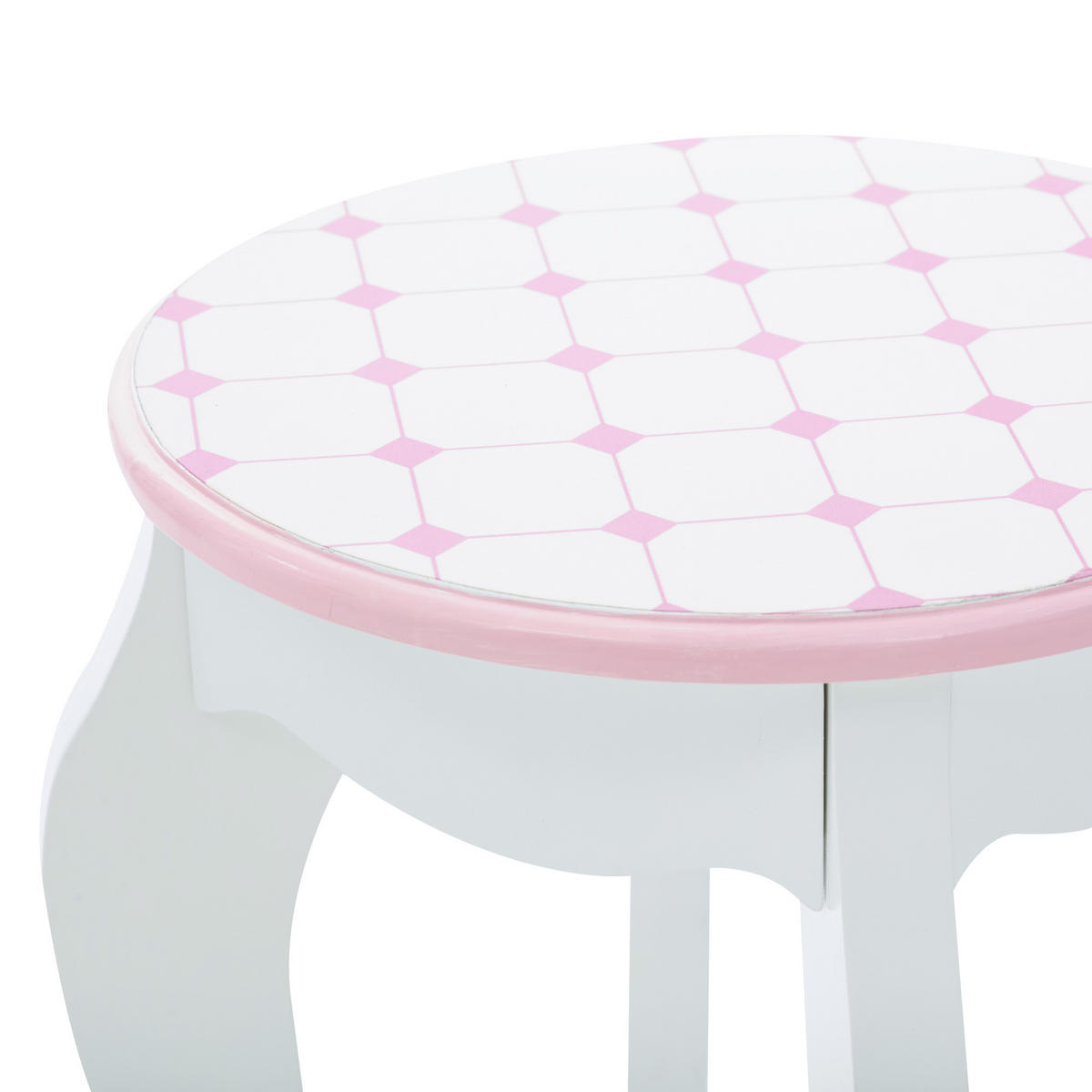 KINDER-SCHMINKTISCH mit Spiegel und Hocker, Weiß, 118cm - Weiß, Holzwerkstoff (32/118/60cm) - Teamson Kids