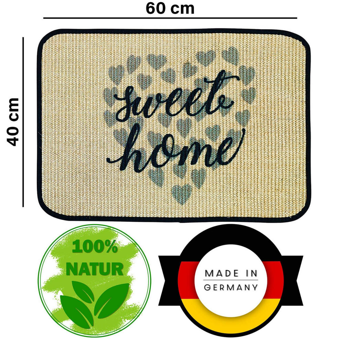 FUSSMATTE ECO-SISAL - Grau, Textil (40/60cm) - WohnDirect